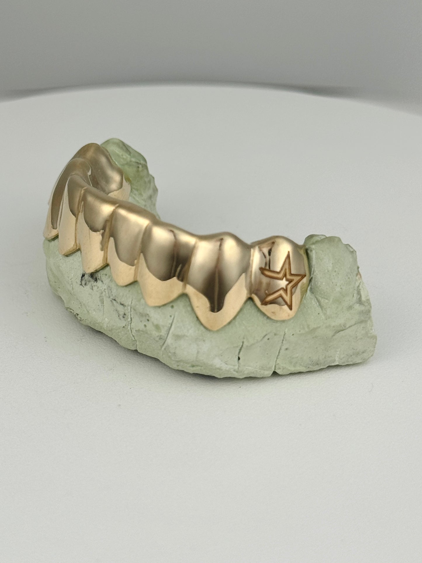 Solid Gold Grillz (White, Yellow, Rose Gold Options)